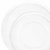 Discount 🛒 Posh Setting 32 Pack Clear and White Rim Plastic Dinnerware Set (16 Guests) - Contrast ❤️