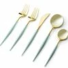 Flash Sale ✔️ Posh Setting Noble Collection Gold And Turquoise Flatware Set 40 Count-Setting for 8 🔔