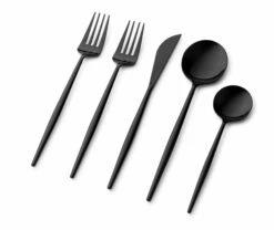 New 🎉 Posh Setting Noble Collection Black Flatware Set 40 Count-Setting for 8 🌟