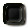 Promo 🎉 Posh Setting 32 Pack Black and Gold Square Plastic Dinnerware Set (16 Guests) - Classic Square 😍