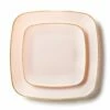 Budget 😀 Posh Setting 32 Pack Pink and Gold Square Plastic Dinnerware Set (16 Guests) - Classic Square 🛒