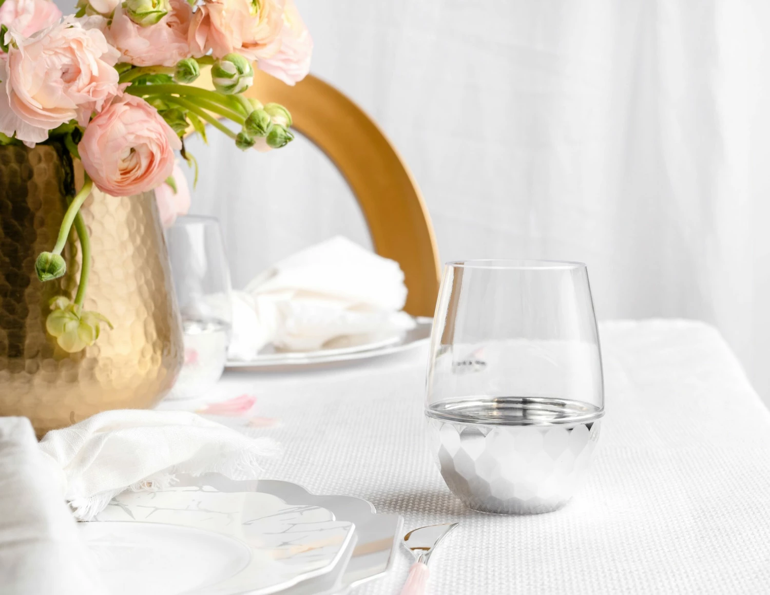 Cheapest β€οΈ Posh Setting 16 Oz Clear Stemless Wine Goblets with π¨ Hammered Silver Design 6 Pack π₯° 4 Cheapest β€οΈ Posh Setting 16 Oz Clear Stemless Wine Goblets with π¨ Hammered Silver Design 6 Pack π₯° - Image 2