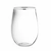 Wholesale ⌛ Posh Setting 16 oz. Clear Stemless Wine Goblets with Silver Rim 6 Pack 🎉