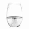 Cheapest ❤️ Posh Setting 16 Oz Clear Stemless Wine Goblets with 🔨 Hammered Silver Design 6 Pack 🥰