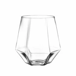 Deals π Posh Setting 12 oz Clear Stemless Diamond Shaped Wine Glasses - 6 Pack π