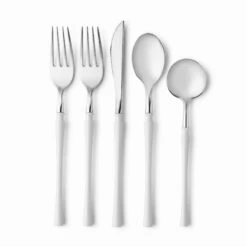 Cheap 🎉 Posh Setting Fusion Collection White/Silver Flatware Set 40 Count - Setting for 8 🌟