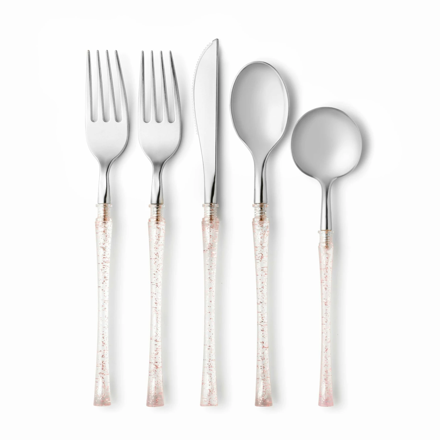 Best Pirce 👍 Posh Setting Fusion Collection Rose Gold Glitter/Silver Flatware Set 40 Count - Setting for 8 ⭐ 3 Best Pirce 👍 Posh Setting Fusion Collection Rose Gold Glitter/Silver Flatware Set 40 Count - Setting for 8 ⭐