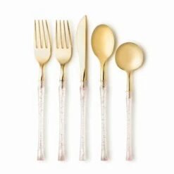 Brand new 💯 Posh Setting Fusion Collection Rose Gold Glitter/Gold Flatware Set 40 Count - Setting for 8 🧨