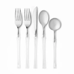 Brand new 😉 Posh Setting Fusion Collection Clear/Silver Flatware Set 40 Count - Setting for 8 🥰