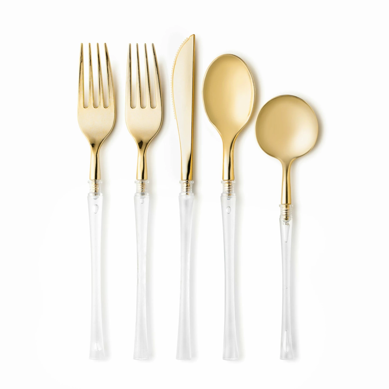 Brand new 🧨 Posh Setting Fusion Collection Clear/Gold Flatware Set 40 Count - Setting for 8 ⭐ 3 Brand new 🧨 Posh Setting Fusion Collection Clear/Gold Flatware Set 40 Count - Setting for 8 ⭐