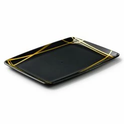 Brand new 💯 Posh Setting Twist Black and Gold Rectangle Serving Dish - 2 Pack 🔥 -Cheap poshsetting Store DSC 2388 2 Edit