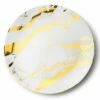 Budget 🛒 Posh Setting Marble White and Gold Large Round Serving Dish - 2 Pack 🔥