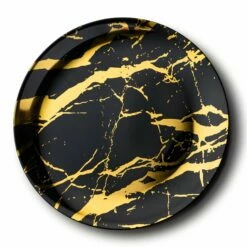 Cheap 👍 Posh Setting Marble Black and Gold Large Round Serving Dish - 2 Pack ✨