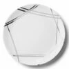 Brand new 👏 Posh Setting Twist White and Silver Large Round Serving Dish - 2 Pack 🔔