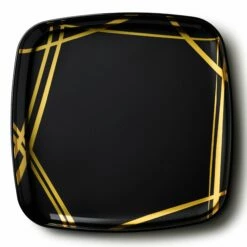 Hot Sale ✔️ Posh Setting Twist Black and Gold Square Serving Dish - 2 Pack ✨