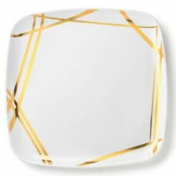 Discount ✨ Posh Setting Twist White and Gold Square Serving Dish - 2 Pack 🛒