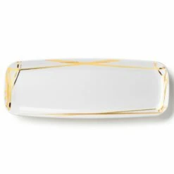 New 🥰 Posh Setting Twist White and Gold Oval Serving Dish - 2 Pack 🔔
