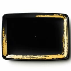 Cheap 🔔 Posh Setting Whisk Black and Gold Rectangle Serving Dish - 2 Pack 😀