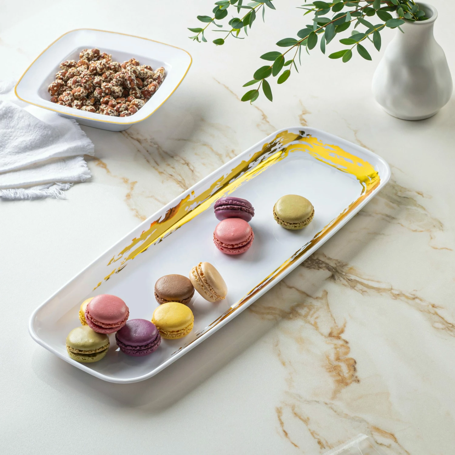 Cheap ✨ Posh Setting Whisk White and Gold Oval Serving Dish - 2 Pack 🤩 4 Cheap ✨ Posh Setting Whisk White and Gold Oval Serving Dish - 2 Pack 🤩 - Image 2