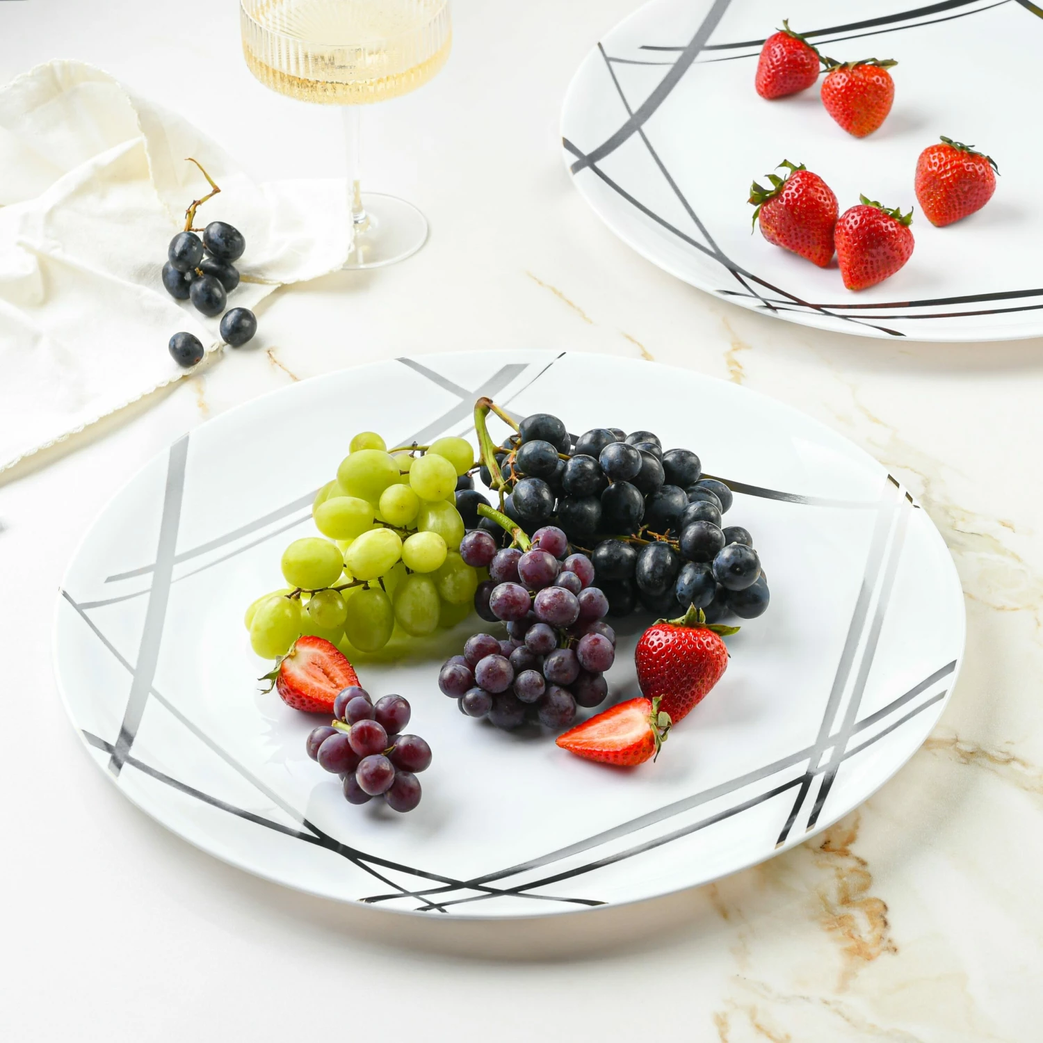 Best Pirce 😀 Posh Setting Twist White and Silver Small Round Serving Dish - 2 Pack ⌛ 4 Best Pirce 😀 Posh Setting Twist White and Silver Small Round Serving Dish - 2 Pack ⌛ - Image 2