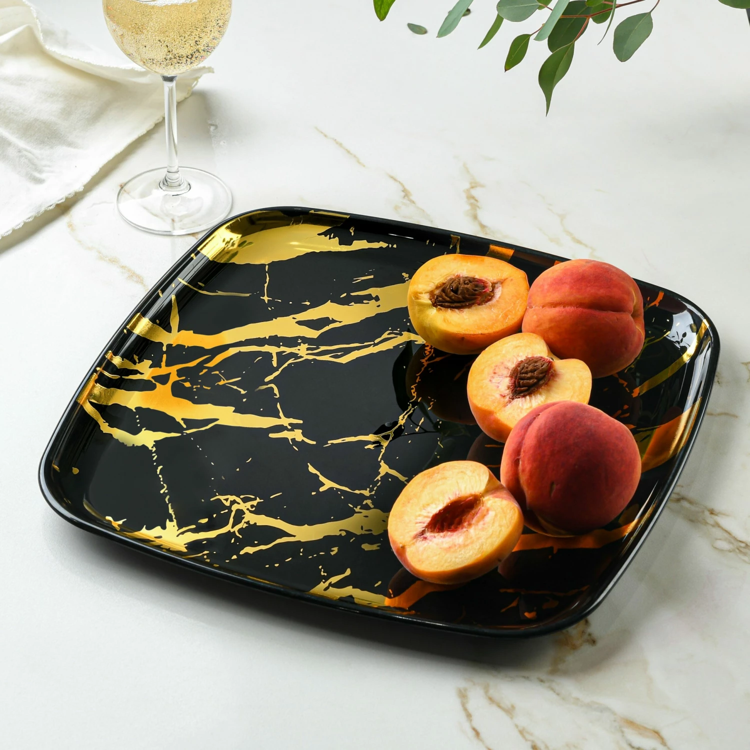 Best Pirce π Posh Setting Marble Black and Gold Square Serving Dish - 2 Pack π 4 Best Pirce π Posh Setting Marble Black and Gold Square Serving Dish - 2 Pack π - Image 2