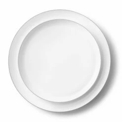Outlet 𧨠Posh Setting 20 Pack White and Silver Round Plastic Dinnerware Set (10 Guests) - Edge π