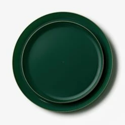 Best Sale β Posh Setting 20 Pack Green and Gold Round Plastic Dinnerware Set (10 Guests) - Edge π