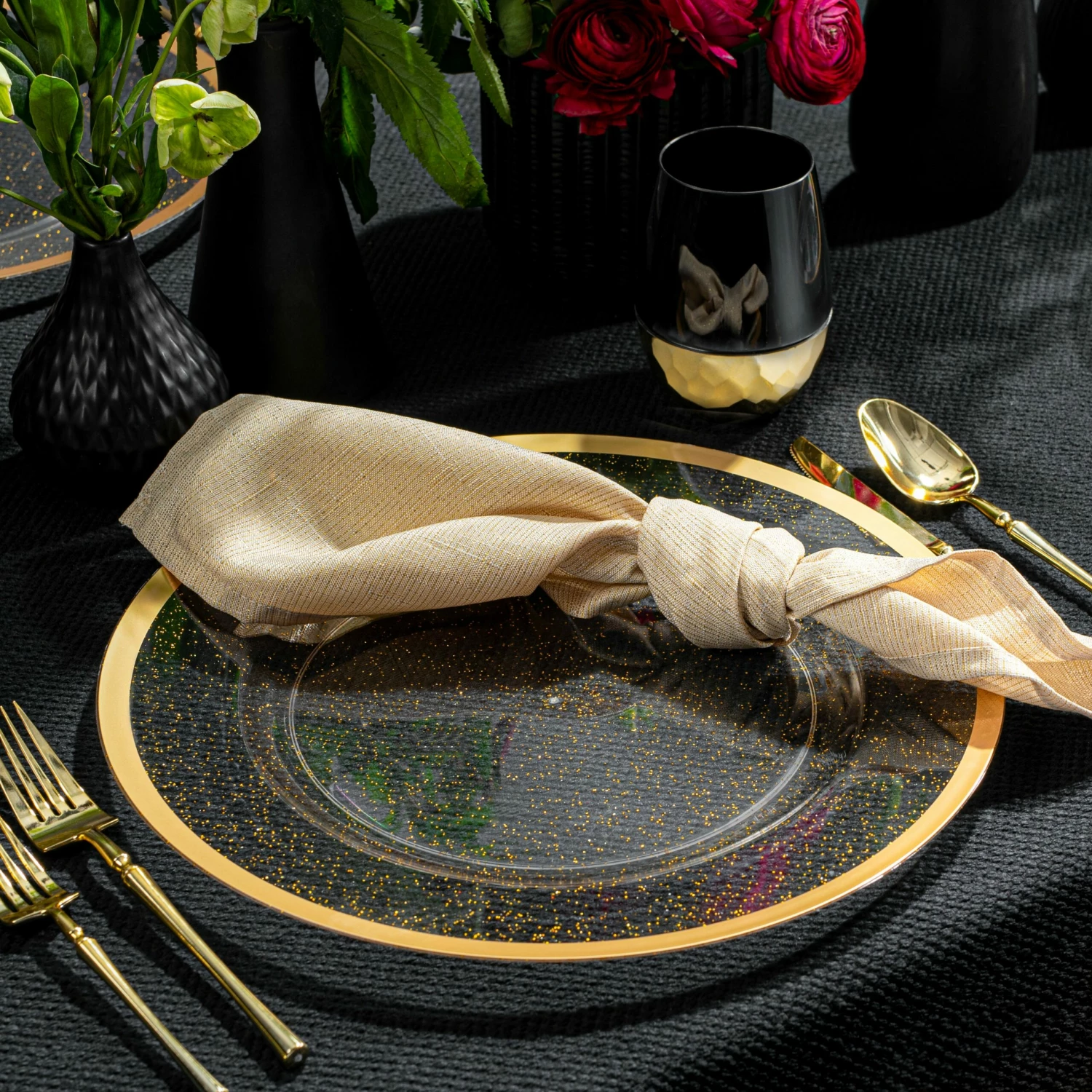 Brand new π Posh Setting 16 Oz Black Stemless Wine Goblets with π¨ Hammered Gold Design 6 Pack π 5 Brand new π Posh Setting 16 Oz Black Stemless Wine Goblets with π¨ Hammered Gold Design 6 Pack π - Image 3