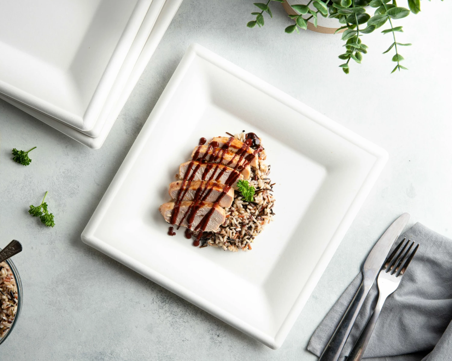 Top 10 π₯ Posh Setting 100% Compostable Paper Plates Square Natural Disposable Sugar Cane Bagasse Plate, Eco-Friendly - Green Leaf π 4 Top 10 π₯ Posh Setting 100% Compostable Paper Plates Square Natural Disposable Sugar Cane Bagasse Plate, Eco-Friendly - Green Leaf π - Image 2