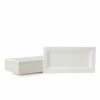 Cheap 🔔 Posh Setting 100% Compostable Paper Plates Rectangle Natural Disposable Sugar Cane Bagasse Plate, Eco-Friendly - Green Leaf 😉