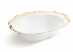 Deals π Posh Setting White and Gold Oval Plastic Serving Bowls 2 Pack - Aristocrat β