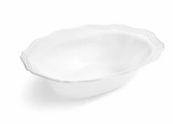 Discount β€οΈ Posh Setting White and Silver Oval Plastic Serving Bowls 2 Pack - Aristocrat π€©