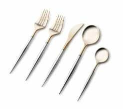 Deals 😀 Posh Setting Noble Collection Gold And Silver Flatware Set 40 Count-Setting for 8 ⭐