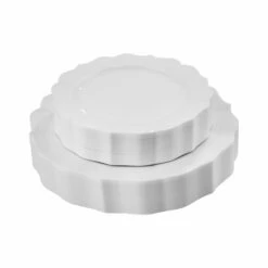 Best Pirce π Posh Setting 40 Pack White Round Plastic Dinnerware Value Set (20 Guests) - Scalloped π§¨