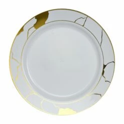 Outlet 🔔 Posh Setting 40 Pack White and Gold Round Plastic Dinnerware Value Set (20 Guests) - Marble 🧨 7 Outlet 🔔 Posh Setting 40 Pack White and Gold Round Plastic Dinnerware Value Set (20 Guests) - Marble 🧨 -Cheap poshsetting Store FriedCo011257