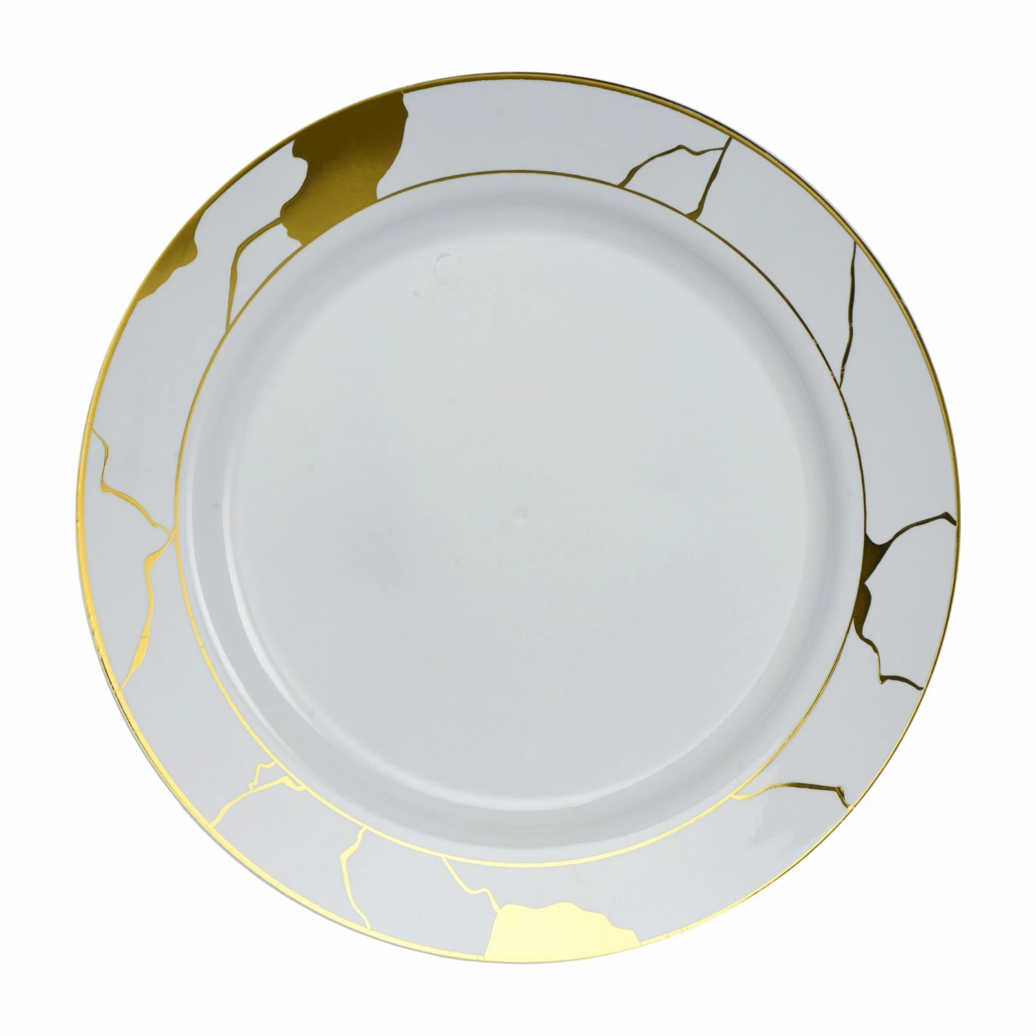 Outlet 🔔 Posh Setting 40 Pack White and Gold Round Plastic Dinnerware Value Set (20 Guests) - Marble 🧨 5 Outlet 🔔 Posh Setting 40 Pack White and Gold Round Plastic Dinnerware Value Set (20 Guests) - Marble 🧨 - Image 3