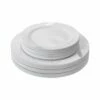 Cheapest 🔔 Posh Setting 40 Pack White and Silver Round Plastic Dinnerware Value Set (20 Guests) - Marble 👏
