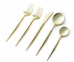 Cheapest 😉 Posh Setting Noble Collection Shiny Gold Flatware Set 40 Count-Setting for 8 🛒