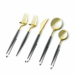 Best reviews of 🛒 Posh Setting Noble Collection Gold And Gray Flatware Set 40 Count-Setting for 8 🔔 -Cheap poshsetting Store GoldGrey