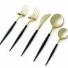 Best deal 🌟 Posh Setting Noble Collection Gold And Black Flatware Set 40 Count-Setting for 8 ❤️ -Cheap poshsetting Store GoldandBlackNoble 3ccffcfe f62f 4d8c 8788 d24802be7cdc
