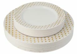 Buy ✔️ Posh Setting 100 Piece Gold and White Round Plastic Dinnerware and Silverware value set (20 Servings) - Sphere ⌛ 7 Buy ✔️ Posh Setting 100 Piece Gold and White Round Plastic Dinnerware and Silverware value set (20 Servings) - Sphere ⌛ -Cheap poshsetting Store IMG 0021