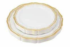 Best Pirce 🌟 Posh Setting 100 Piece White and Gold Round Plastic Dinnerware and Silverware Value Set (20 Servings) - Aristocrat ✔️ -Cheap poshsetting Store IMG 0024
