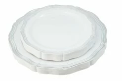 Buy ✔️ Posh Setting 100 Piece White and Silver Round Plastic Dinnerware and Silverware Value sSet (20 Servings) - Aristocrat 👏 -Cheap poshsetting Store IMG 0029