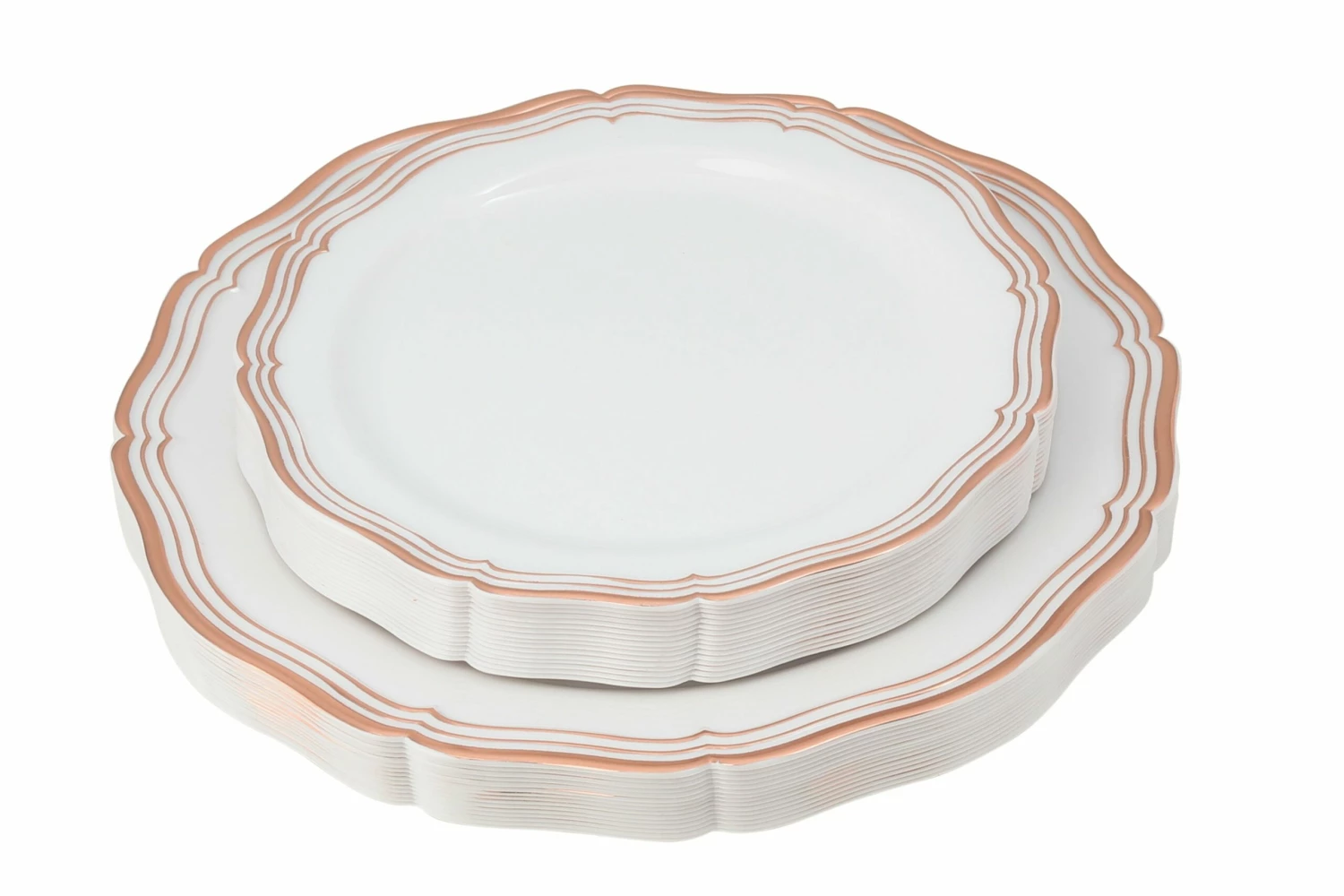 Best deal 🧨 Posh Setting 100 Piece Rose Gold and White Round Plastic Dinnerware and Silverware value set (20 Servings) - Aristocrat 🧨 5 Best deal 🧨 Posh Setting 100 Piece Rose Gold and White Round Plastic Dinnerware and Silverware value set (20 Servings) - Aristocrat 🧨 - Image 3