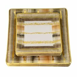 Wholesale 🎉 Posh Setting 60 Piece Combo Pack Rust and Gold Square Paper Plates Value Set (30 Servings) - Tie Dye ❤️