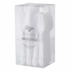 Coupon 🤩 Posh-Setting 40 Piece Disposable White Heavyweight Plastic Silverware Combo Set (10 Settings) - Baroque 🌟