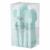 Flash Sale ✨ Posh-Setting 40 Piece Disposable Green Heavyweight Plastic Silverware Combo Set (10 Settings) - Baroque 🧨