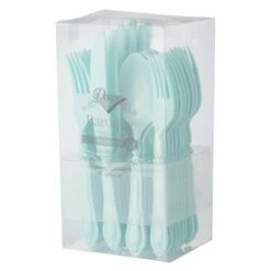 Flash Sale ✨ Posh-Setting 40 Piece Disposable Green Heavyweight Plastic Silverware Combo Set (10 Settings) - Baroque 🧨