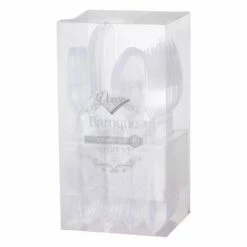 Best Pirce 🧨 Posh-Setting 40 Piece Disposable Clear Heavyweight Plastic Silverware Combo Set (10 Settings) - Baroque ⭐