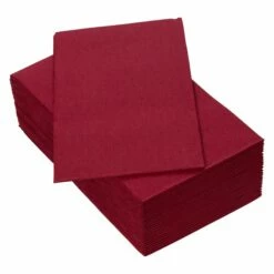 Promo 👍 Posh Setting Linen Like Disposable Paper Buffet Napkins 50 Pack - Bordeaux 😉